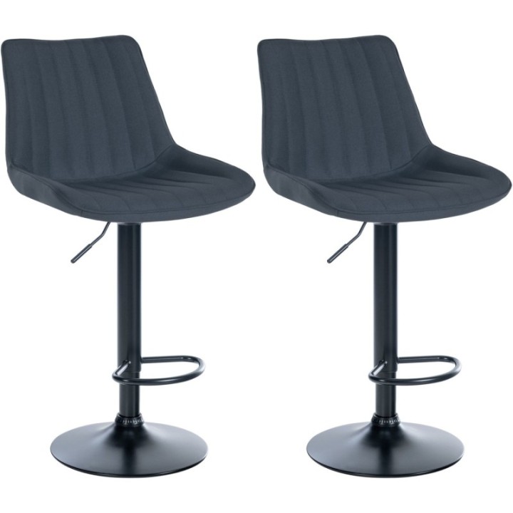 2er Set Barhocker Toni Stoff schwarz