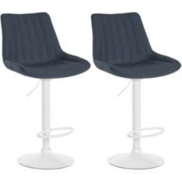 2er Set Barhocker Toni Stoff weiß