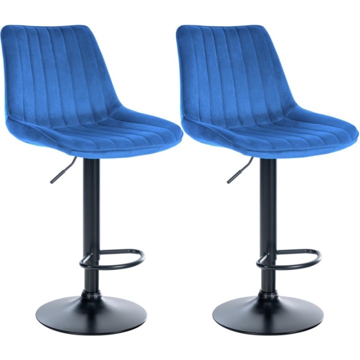 2er Set Barhocker Toni Samt schwarz