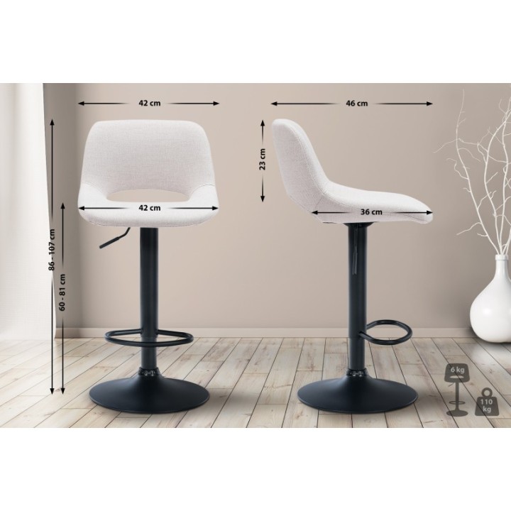 Barhocker Camden Stoff schwarz