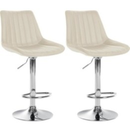 2er Set Barhocker Toni Kunstleder chrom