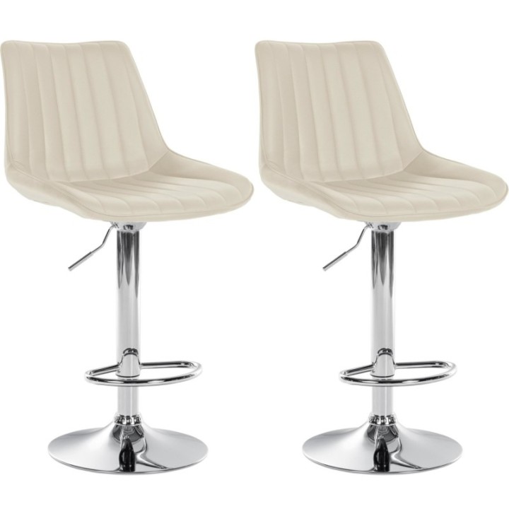 2er Set Barhocker Toni Kunstleder chrom