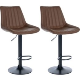 2er Set Barhocker Toni Kunstleder schwarz