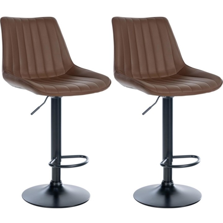 2er Set Barhocker Toni Kunstleder schwarz