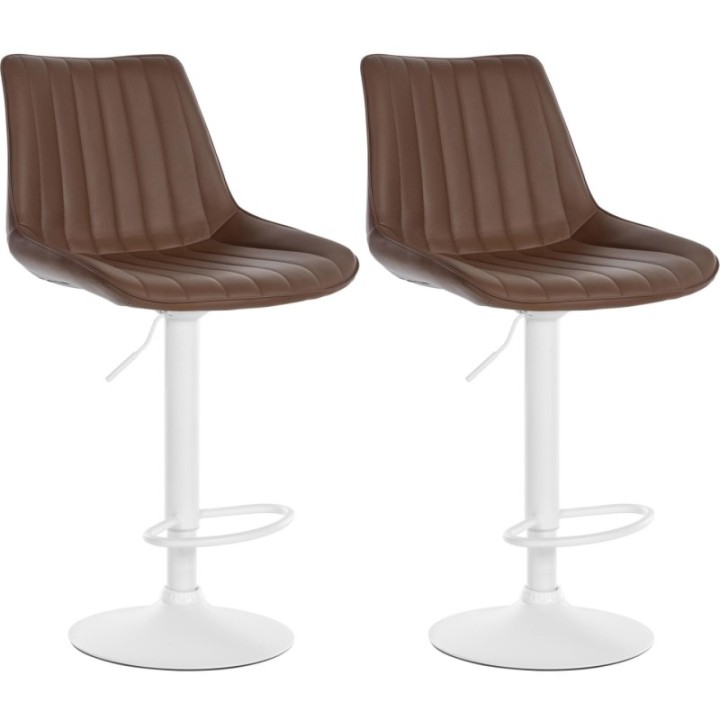 2er Set Barhocker Toni Kunstleder weiß