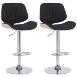 2er Set Barhocker Clawson Stoff chrom