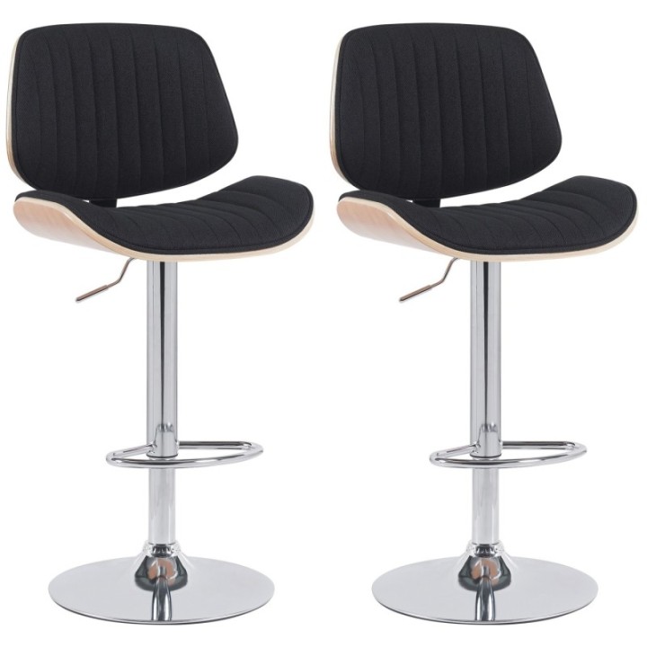 2er Set Barhocker Clawson Stoff chrom