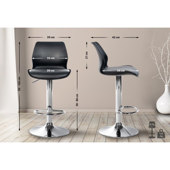 2er Set Barhocker Gilbert Kunststoff