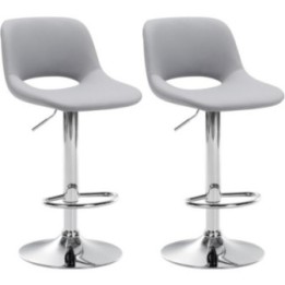 2er Set Barhocker Camden Kunstleder chrom