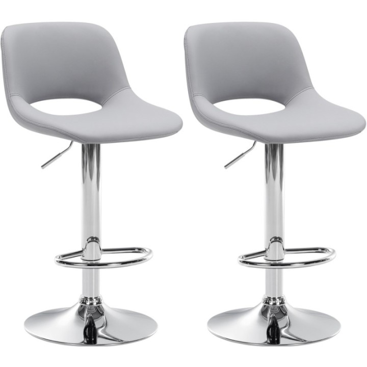 2er Set Barhocker Camden Kunstleder chrom