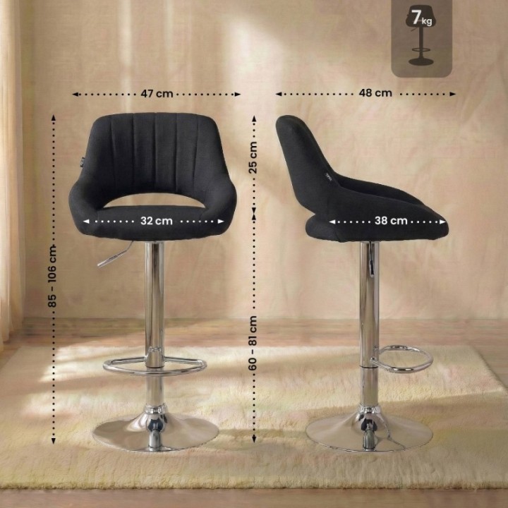 2er Set Barhocker Milet Stoff C