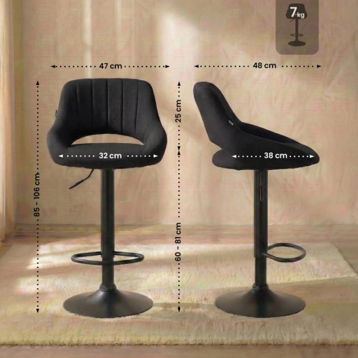 2er Set Barhocker Milet Stoff B