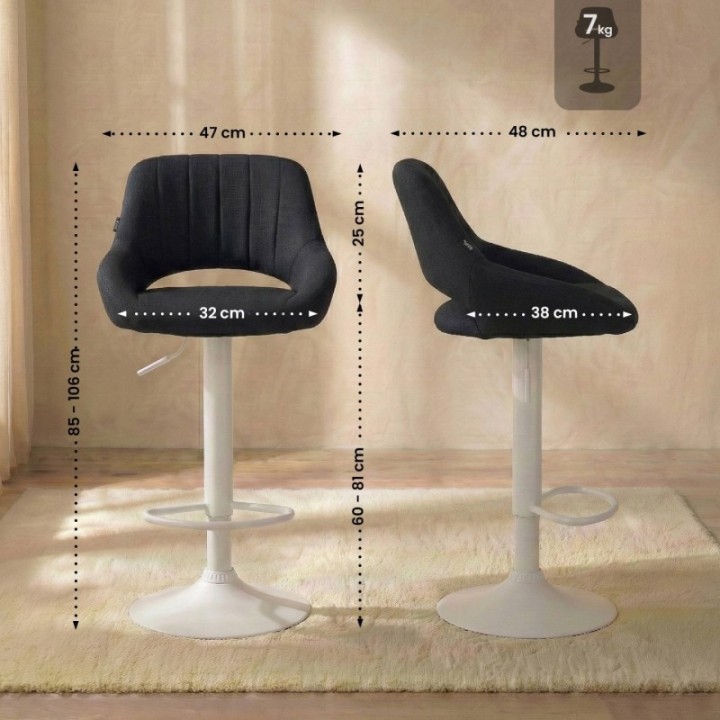 2er Set Barhocker Milet Stoff W