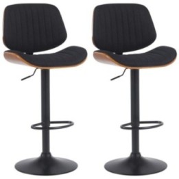 2er Set Barhocker Clawson Stoff schwarz