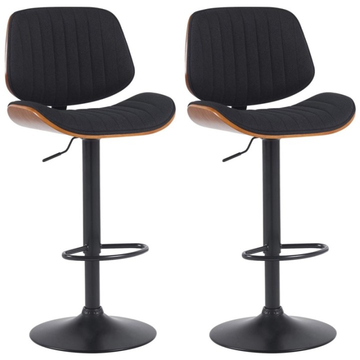 2er Set Barhocker Clawson Stoff schwarz
