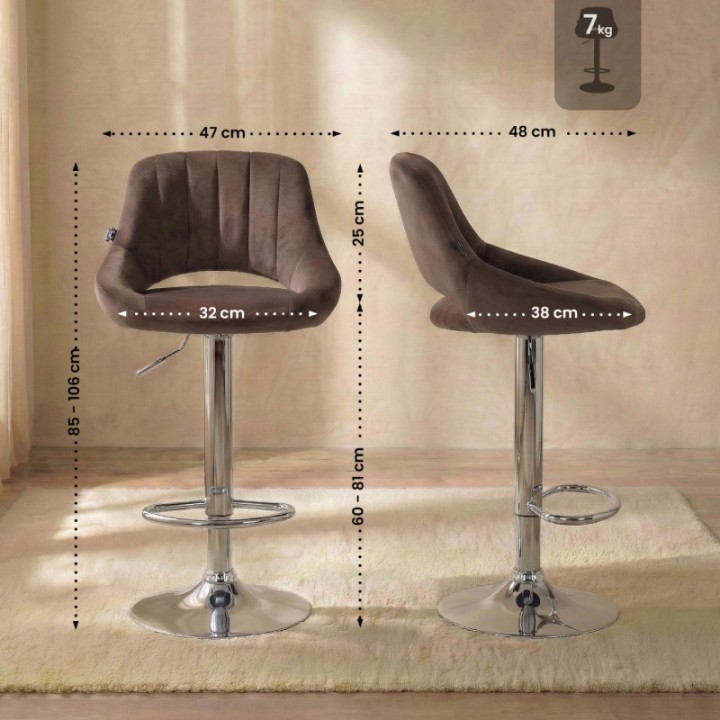 2er Set Barhocker Milet Samt C