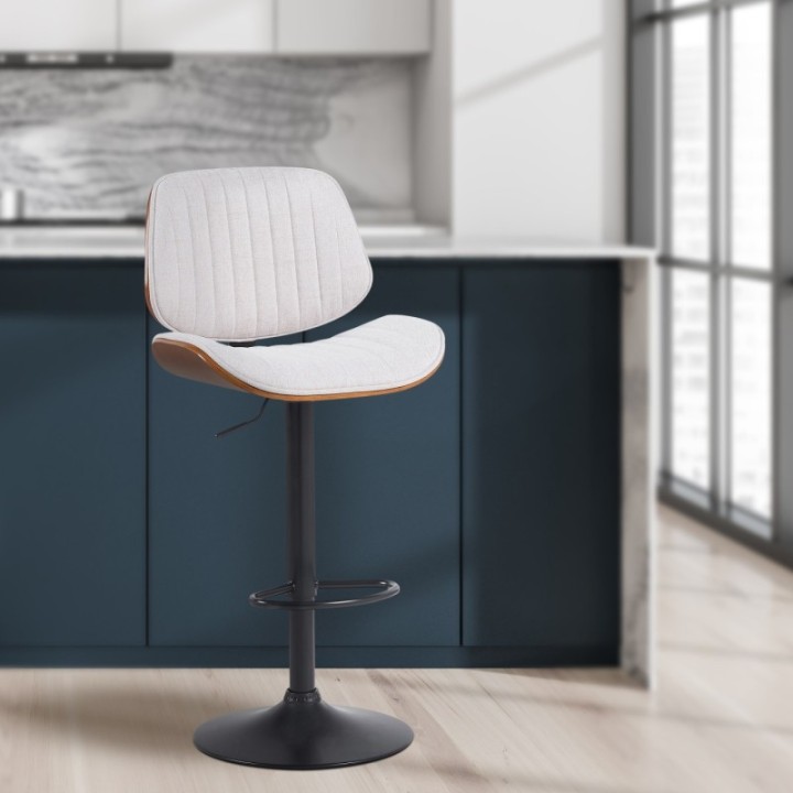Barhocker Clawson Stoff schwarz