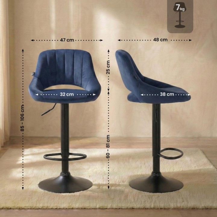 2er Set Barhocker Milet Samt B