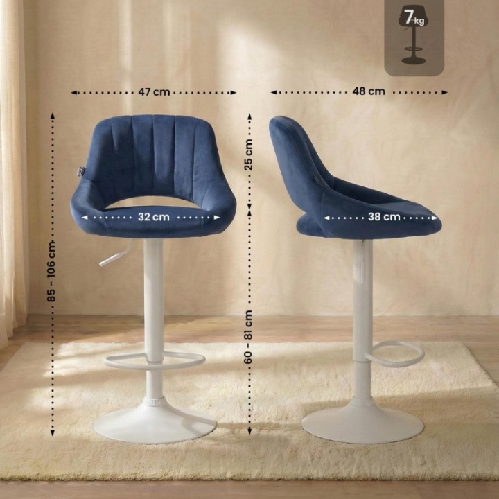 2er Set Barhocker Milet Samt W