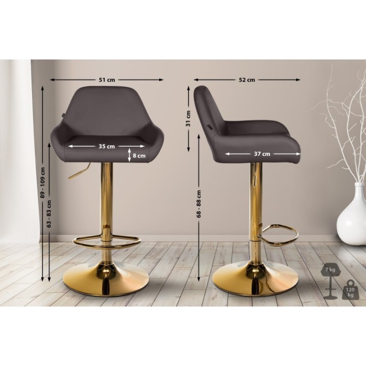 Barhocker Braga Gold Kunstleder