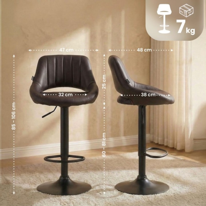 2er Set Barhocker Milet Kunstleder B