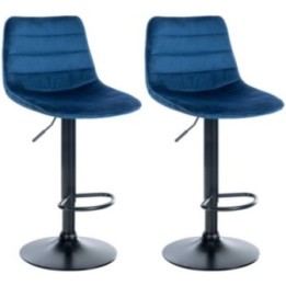 2er Set Barhocker Lex Samt Schwarz