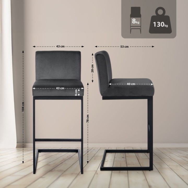 Barhocker Hopewell Samt B