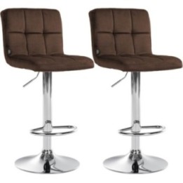 2er Set Barhocker Peru Samt chrom