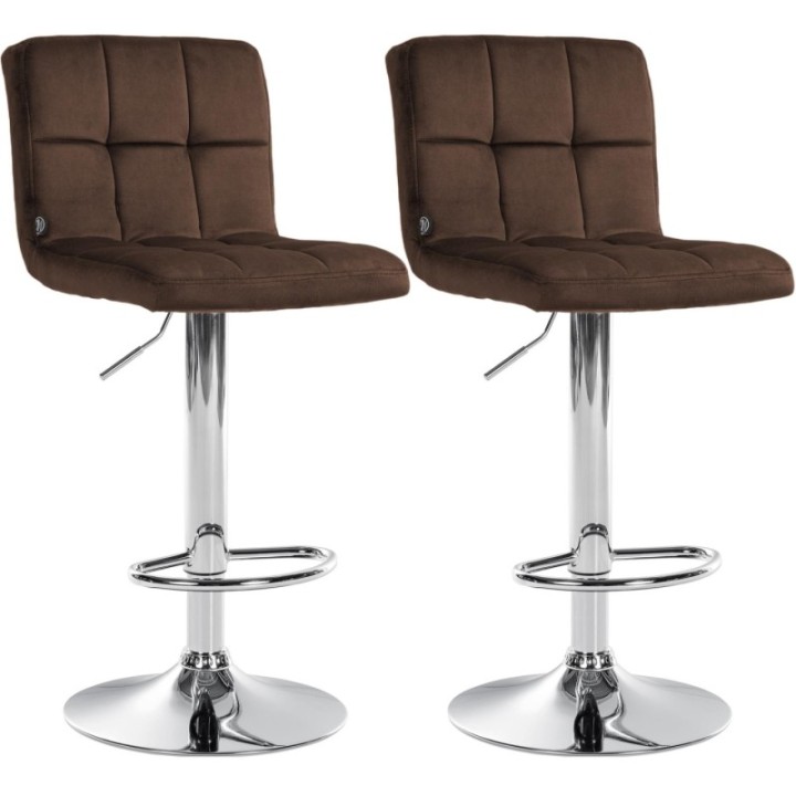2er Set Barhocker Peru Samt chrom