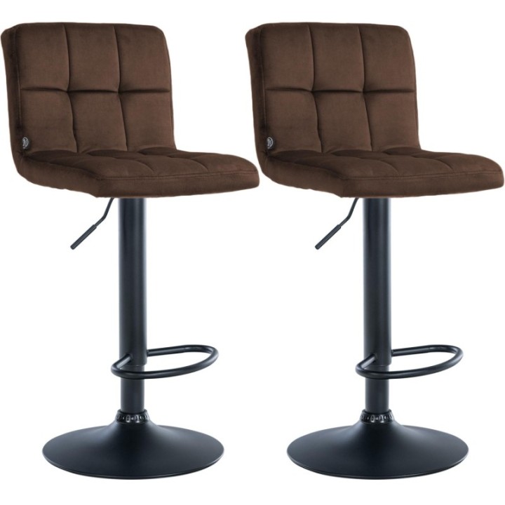 2er Set Barhocker Peru Samt schwarz