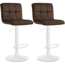 2er Set Barhocker Peru Samt weiß