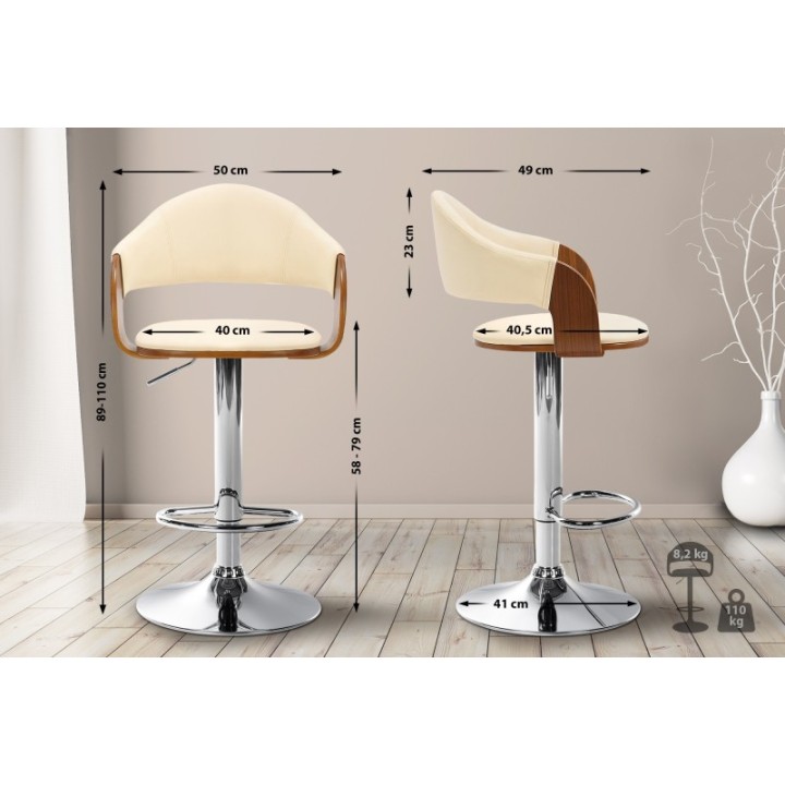 2er Set Barhocker Nilse Kunstleder chrom