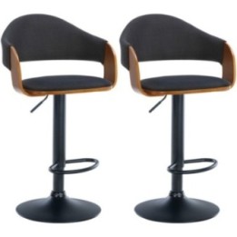 2er Set Barhocker Nilse Stoff schwarz