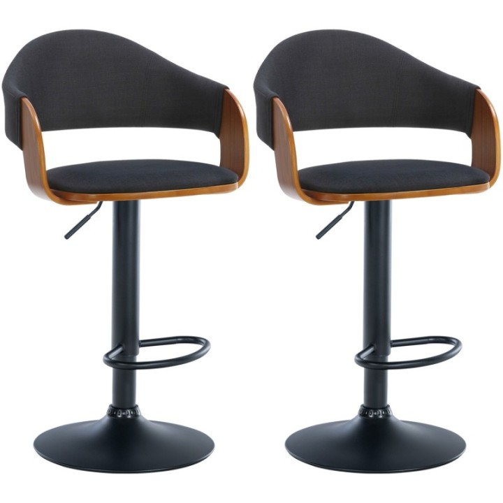 2er Set Barhocker Nilse Stoff schwarz
