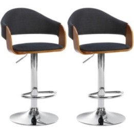 2er Set Barhocker Nilse Stoff chrom