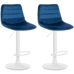 2er Set Barhocker Lex Samt Weiß