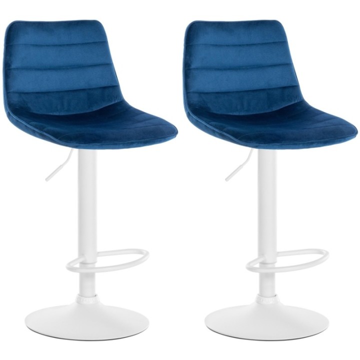 2er Set Barhocker Lex Samt Weiß