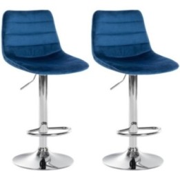 2er Set Barhocker Lex Samt Chrom