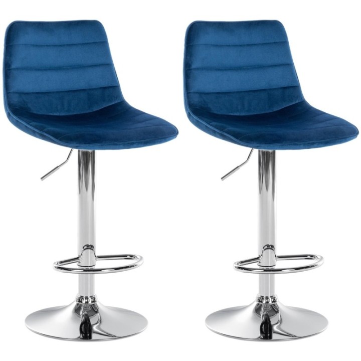 2er Set Barhocker Lex Samt Chrom