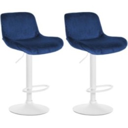2er Set Barhocker Solon Weiß Samt