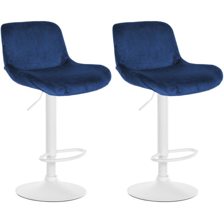 2er Set Barhocker Solon Weiß Samt
