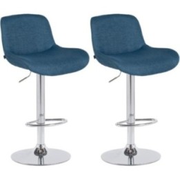 2er Set Barhocker Solon Chrom Stoff 