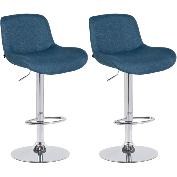 2er Set Barhocker Solon Chrom Stoff 