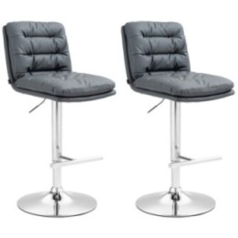 2er Set Barhocker Damar Kunstleder chrom 