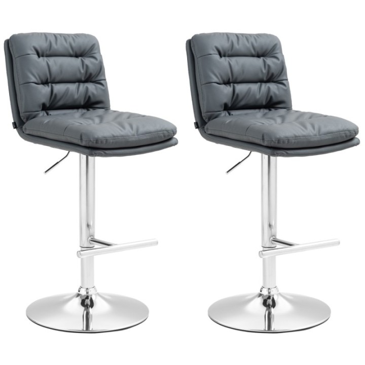 2er Set Barhocker Damar Kunstleder chrom 