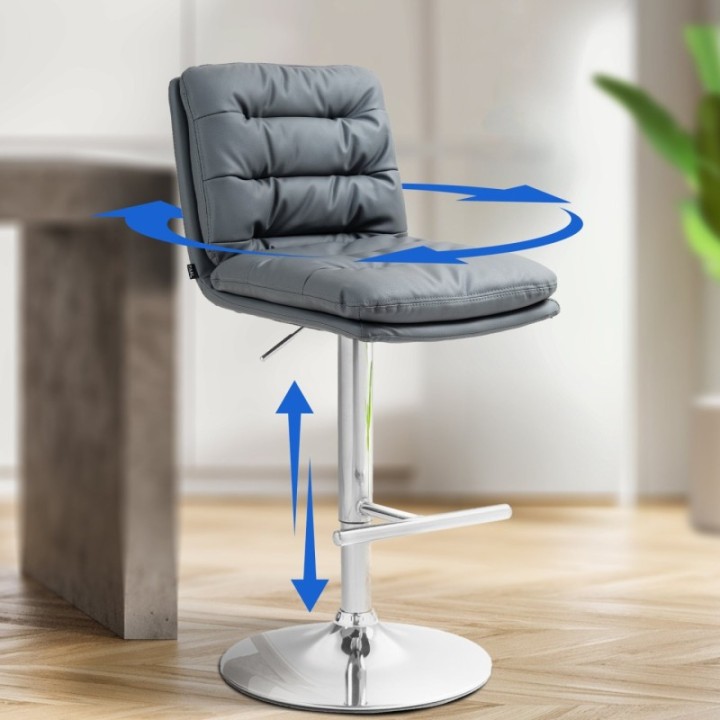 2er Set Barhocker Damar Kunstleder chrom 