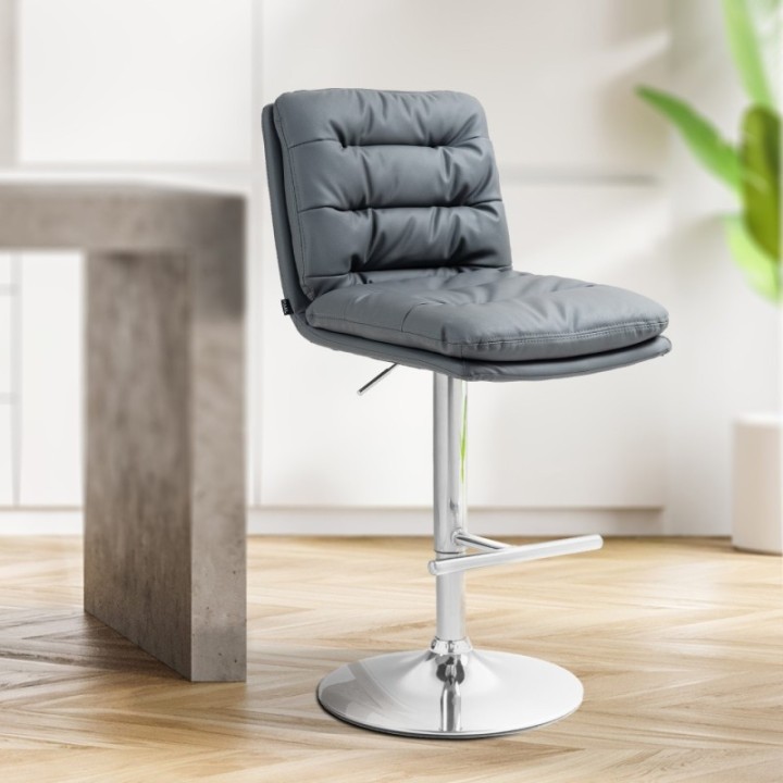 2er Set Barhocker Damar Kunstleder chrom 