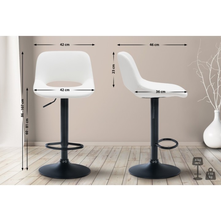 2er Set Barhocker Camden Kunstleder schwarz