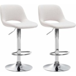 2er Set Barhocker Camden Stoff chrom