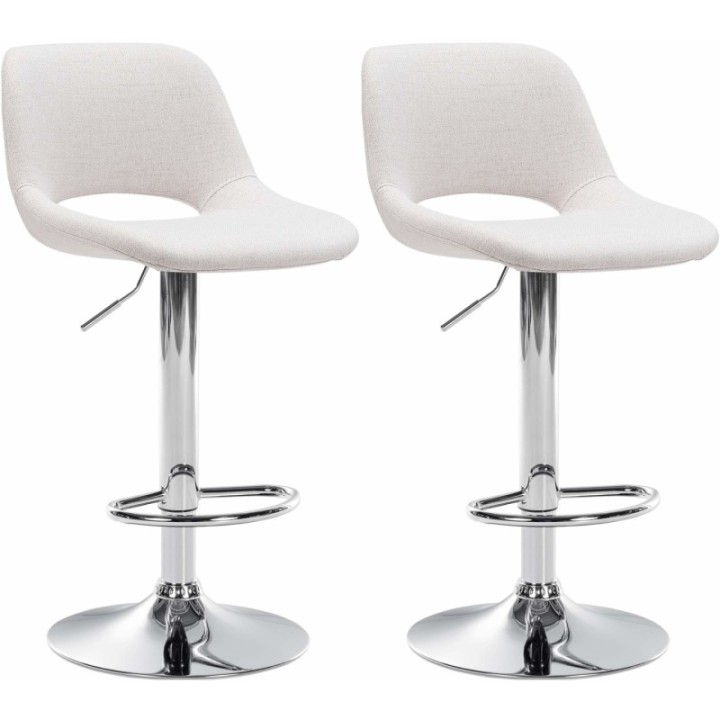 2er Set Barhocker Camden Stoff chrom